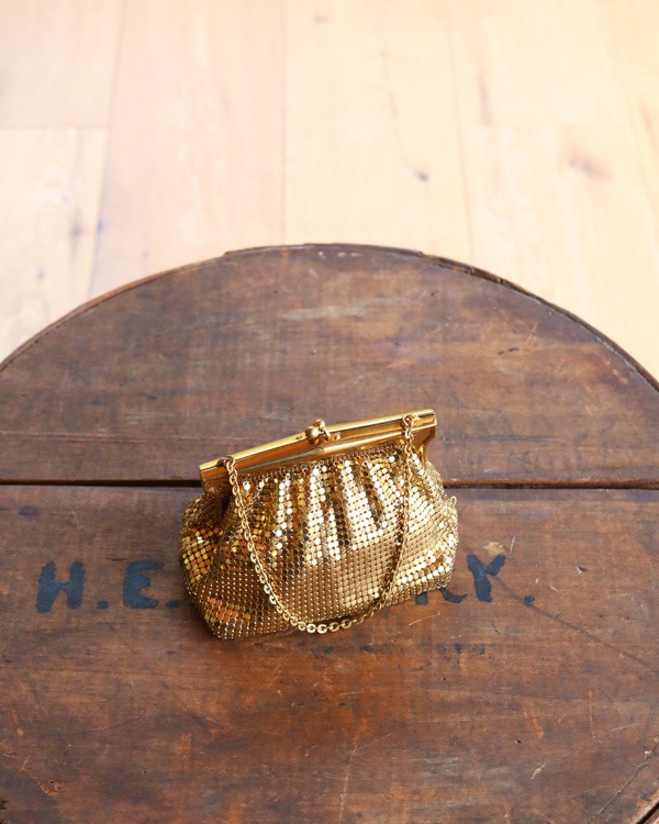 "WHITING & DAVIS CO." Gold Chain Purse w/Box��"WHITING & DAVIS CO." ������ɥ�������ѡ���