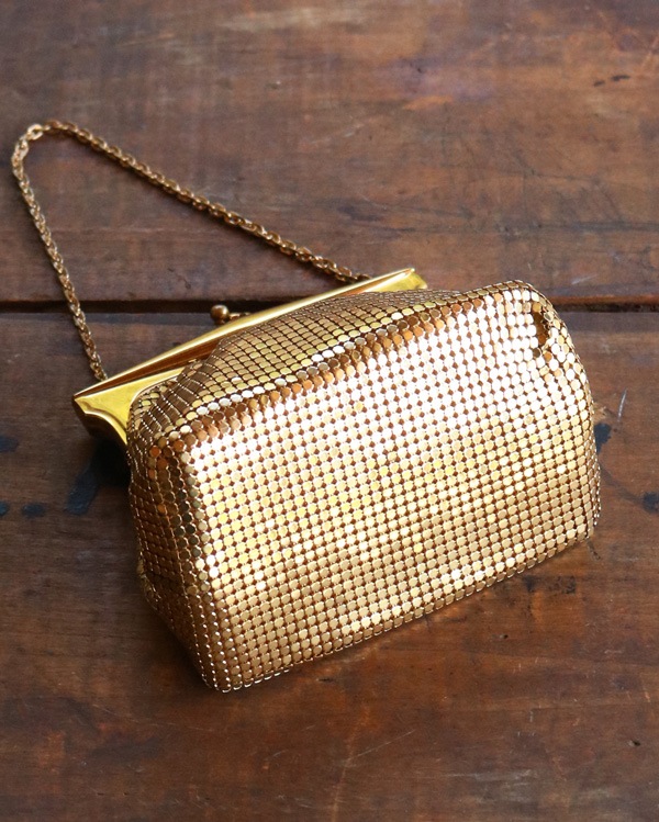 "WHITING & DAVIS CO." Gold Chain Purse w/Box��"WHITING & DAVIS CO." ������ɥ�������ѡ���