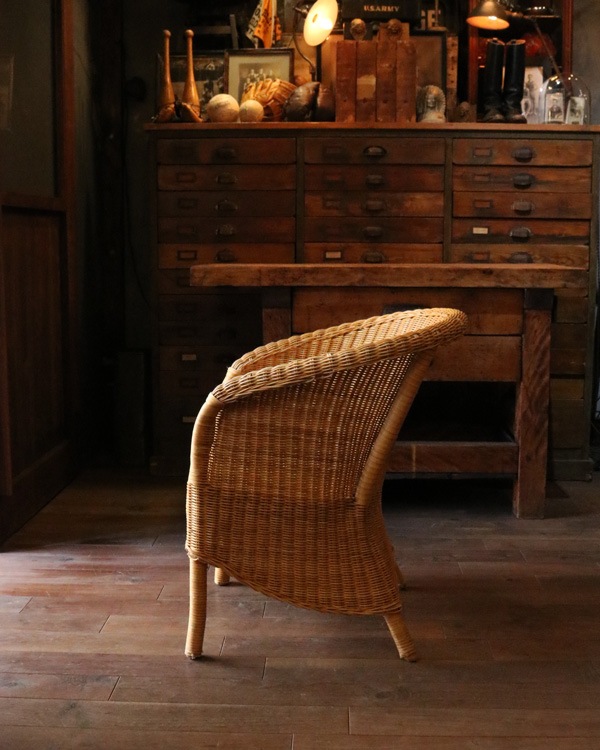 ラタン シングルソファー ① インテリア 昭和レトロ Rattan Single Sofa｜ラタン シングルソファー