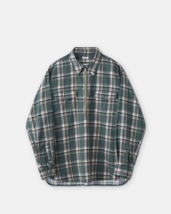 phigvelハーフジップ PHIGVEL フィグベル|PRINT FLANNEL HALF ZIP SHIRT プリント