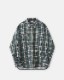 PHIGVEL �ե����٥��PRINT FLANNEL HALF ZIP SHIRT �ץ��ȥե��ͥ�ϡ��ե��åץ���ġ�JADE GREEN��