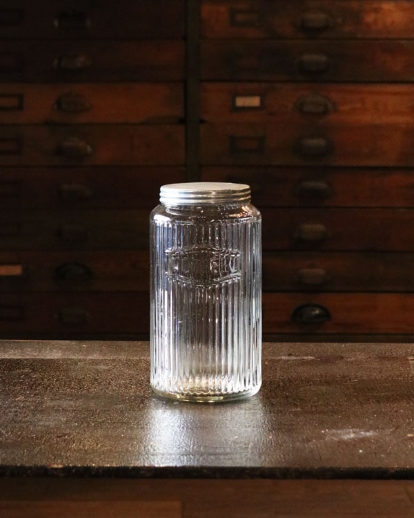 "COFFEE" Glass Jar Rib Glass��"COFFEE" ���饹���㡼 ��֥��饹