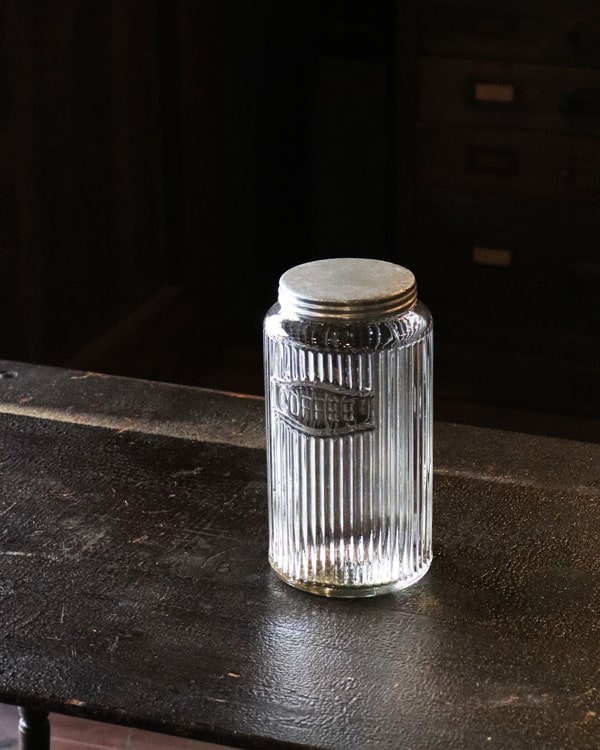 "COFFEE" Glass Jar Rib Glass��"COFFEE" ���饹���㡼 ��֥��饹