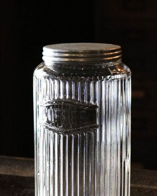 "COFFEE" Glass Jar Rib Glass��"COFFEE" ���饹���㡼 ��֥��饹