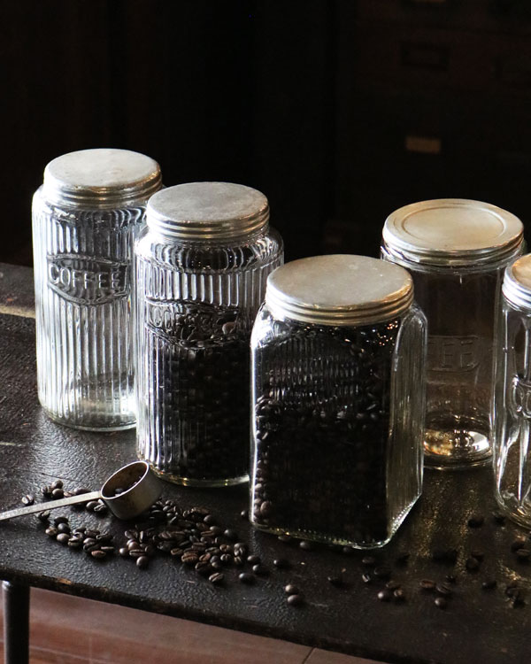 "COFFEE" Glass Jar Rib Glass��"COFFEE" ���饹���㡼 ��֥��饹
