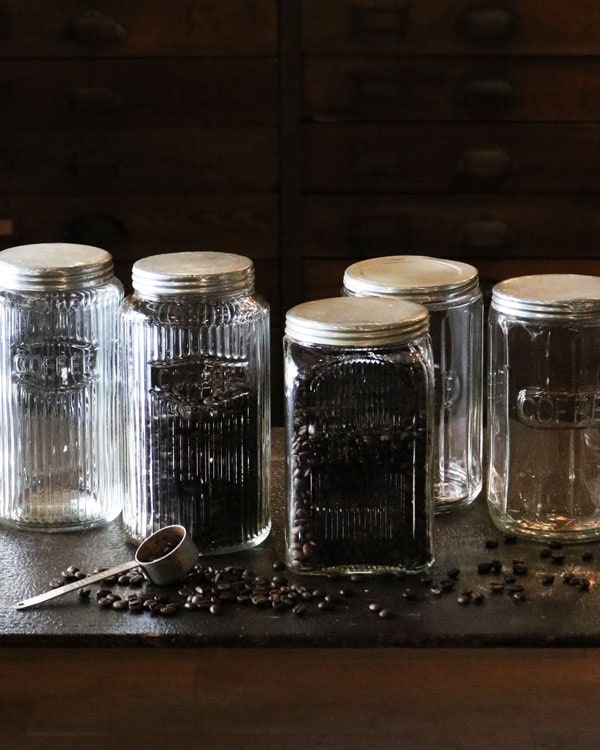 "COFFEE" Glass Jar Rib Glass��"COFFEE" ���饹���㡼 ��֥��饹