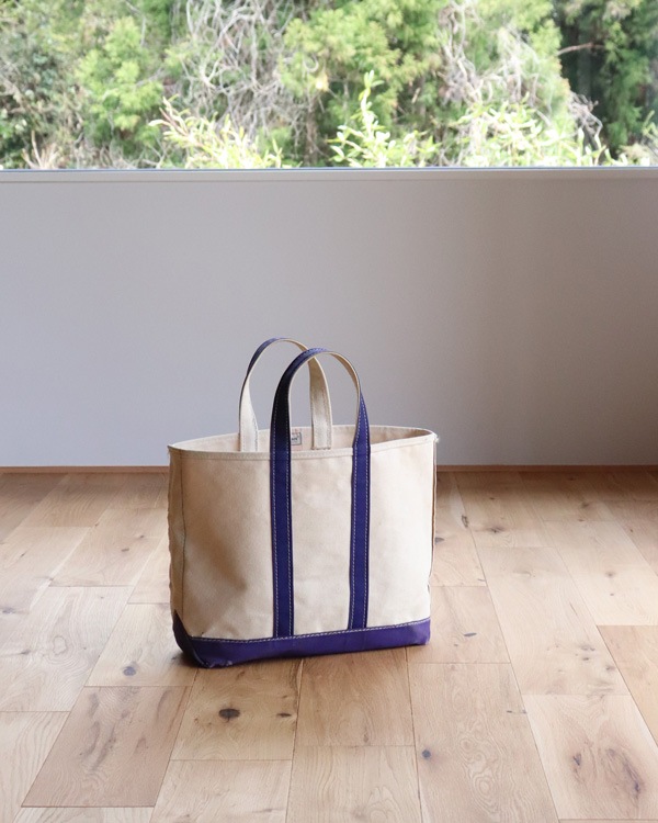 Vintage 70s Purple/Navy L.L.BEAN Canvas Tote (S)