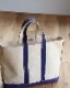 Vintage 70s Purple/Navy L.L.BEAN Canvas Tote (S)