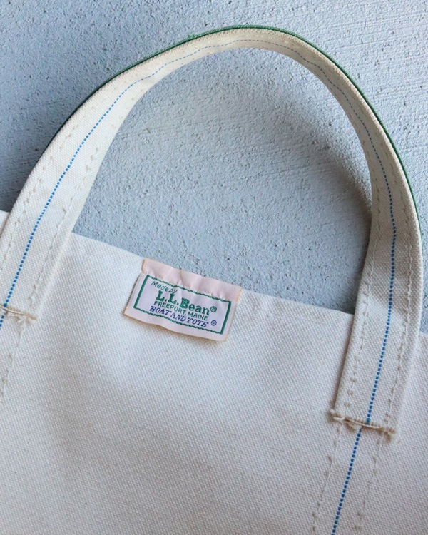 Vintage 80s Green L.L.BEAN Canvas Tote (L)