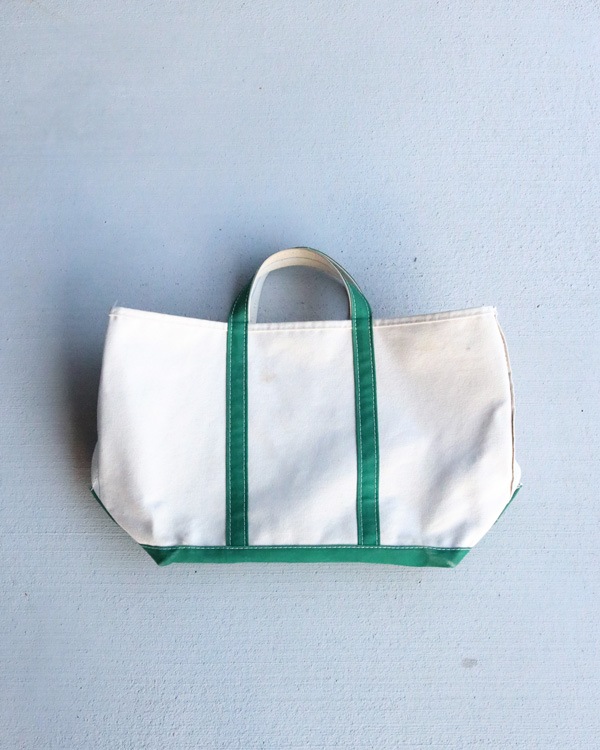 Vintage 80s Green L.L.BEAN Canvas Tote (L)