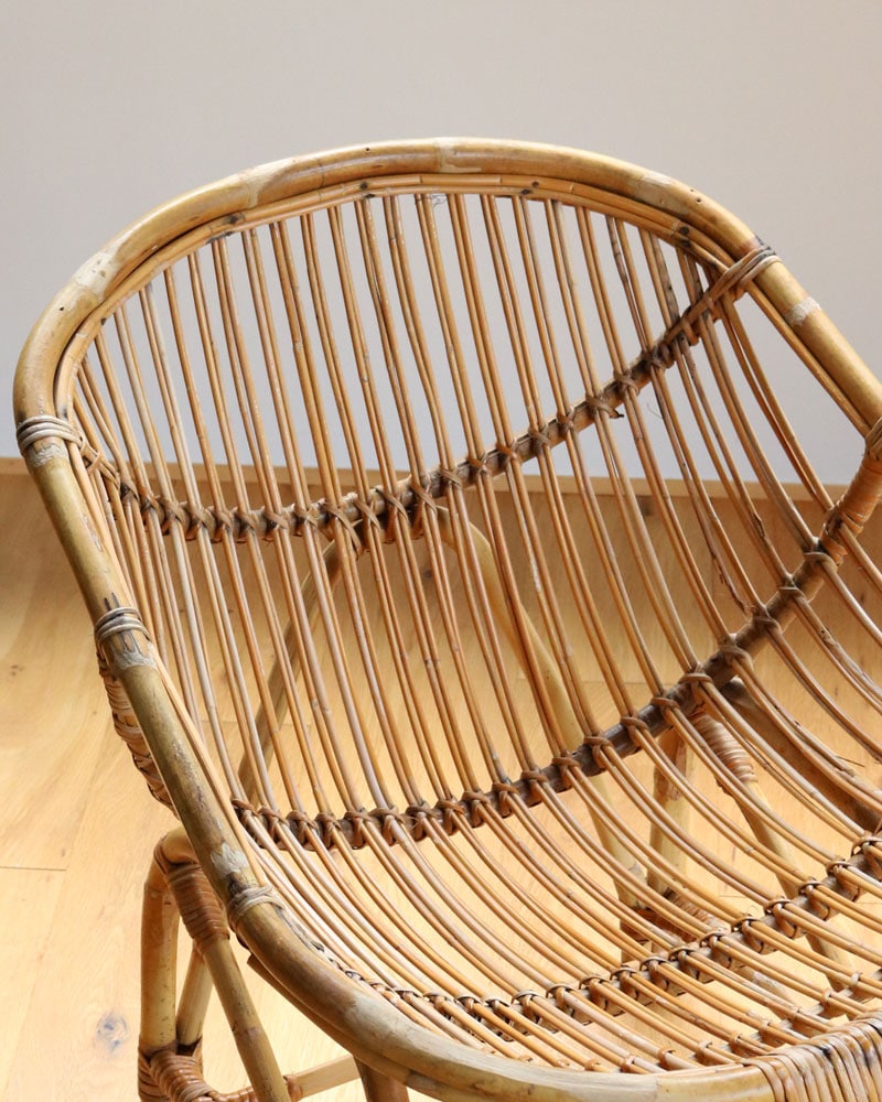 c.1960s Japanese Rattan Lounge Chair B｜1960年代頃 ジャパニーズ