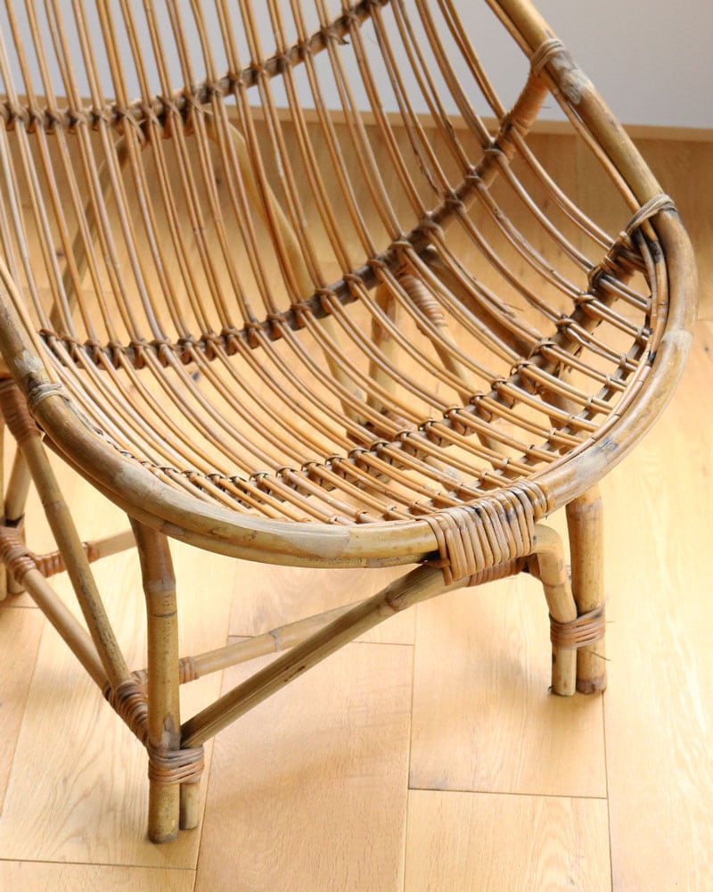 c.1960s Japanese Rattan Lounge Chair B｜1960年代頃 ジャパニーズ