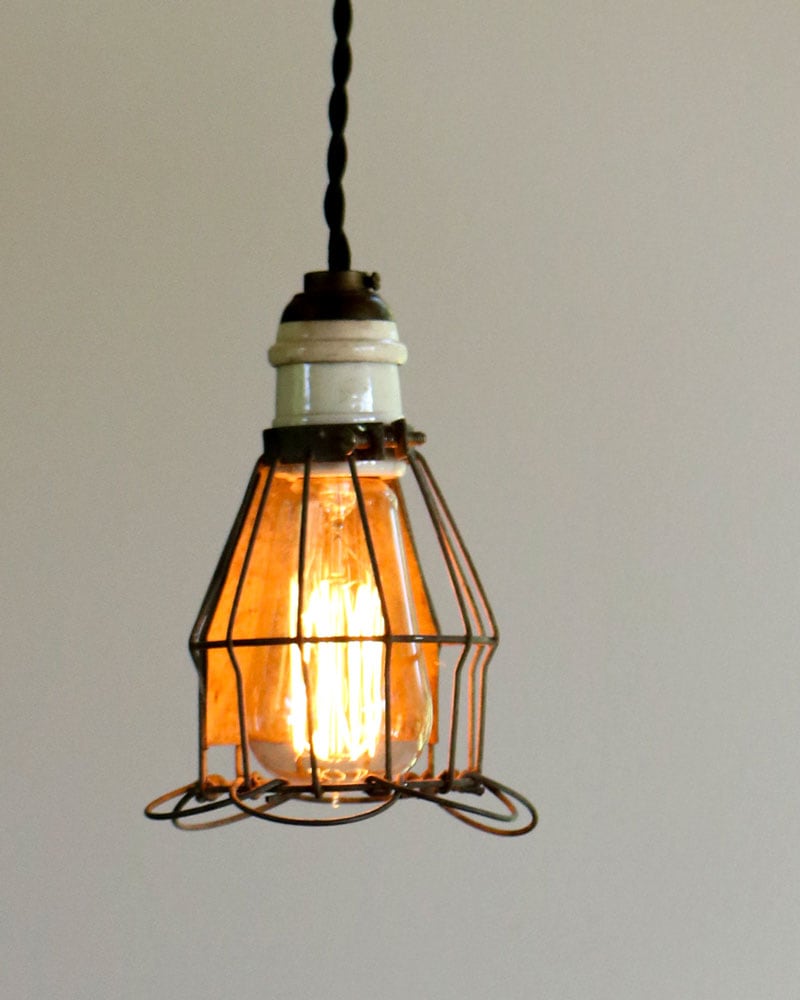 陶器の照明 c.1950s Porcelain Socket Cage Lamp｜1950年代頃 陶器ソケット