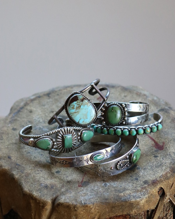 Native American Starling Silver turquoise Bangle A｜ネイティブ