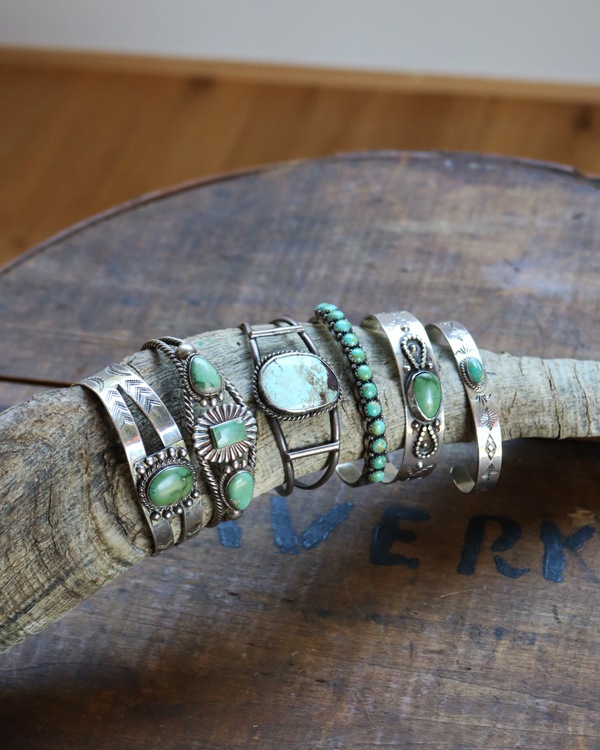 Native American Starling Silver turquoise Bangle A｜ネイティブ