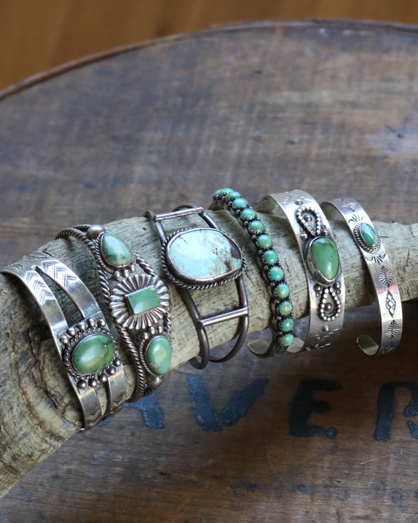 Native American Starling Silver turquoise Bangle A｜ネイティブ