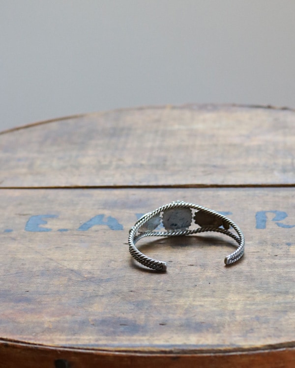 Native American Starling Silver turquoise Bangle A｜ネイティブ