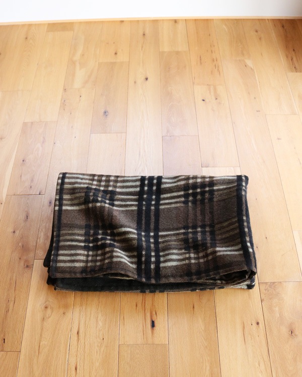 Brown��Black Plaid Wool Carriage Seat Blanket��Brown��Black �����å������� �����å������ȥ֥�󥱥å�