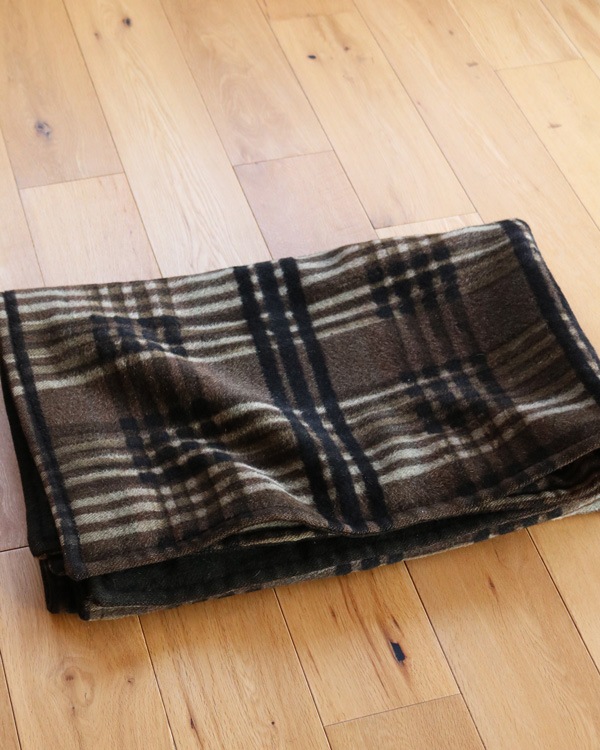 Brown��Black Plaid Wool Carriage Seat Blanket��Brown��Black �����å������� �����å������ȥ֥�󥱥å�