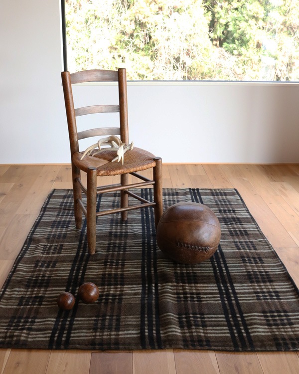 Brown��Black Plaid Wool Carriage Seat Blanket��Brown��Black �����å������� �����å������ȥ֥�󥱥å�