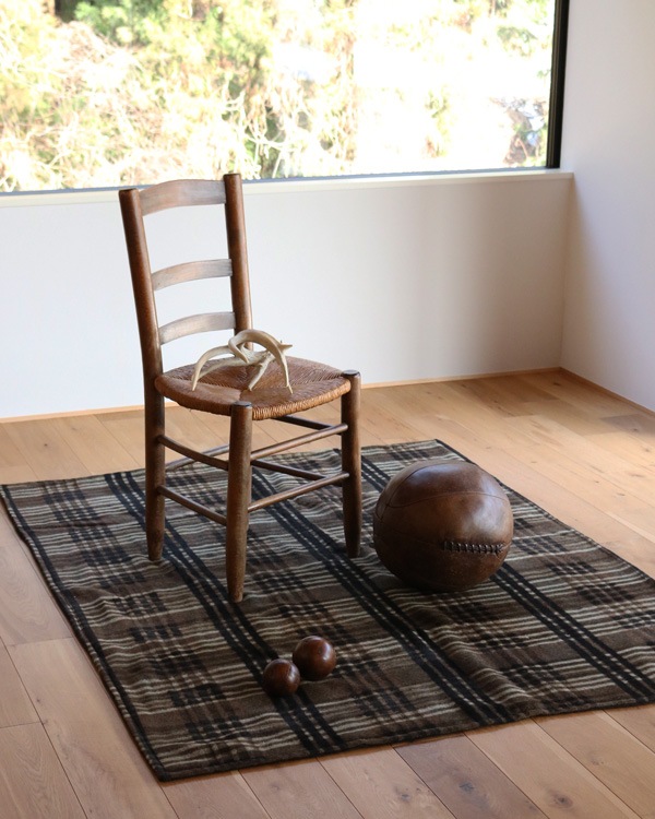 Brown��Black Plaid Wool Carriage Seat Blanket��Brown��Black �����å������� �����å������ȥ֥�󥱥å�