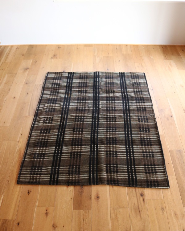 Brown��Black Plaid Wool Carriage Seat Blanket��Brown��Black �����å������� �����å������ȥ֥�󥱥å�