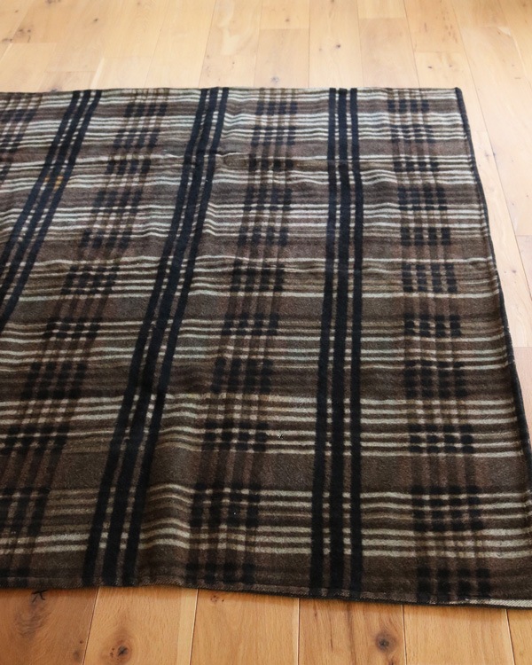 Brown��Black Plaid Wool Carriage Seat Blanket��Brown��Black �����å������� �����å������ȥ֥�󥱥å�