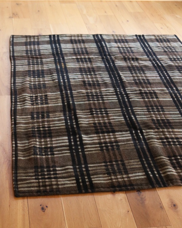 Brown��Black Plaid Wool Carriage Seat Blanket��Brown��Black �����å������� �����å������ȥ֥�󥱥å�