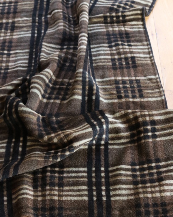 Brown��Black Plaid Wool Carriage Seat Blanket��Brown��Black �����å������� �����å������ȥ֥�󥱥å�