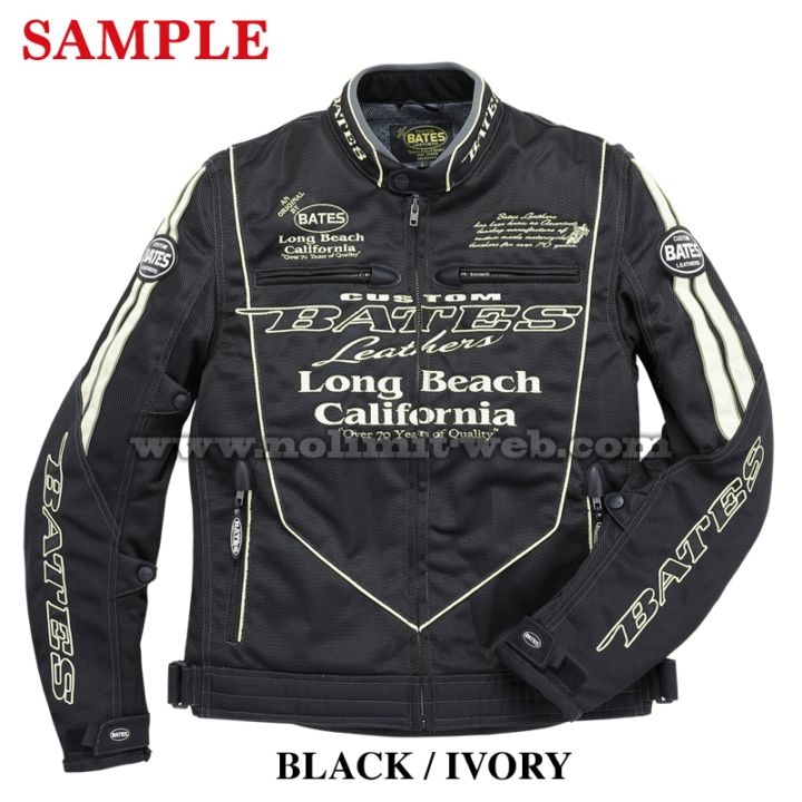 BATES ベイツ バイクメッシュジャケット 黒・ホワイト・グレー XL BATES バイクジャケット(革以外)