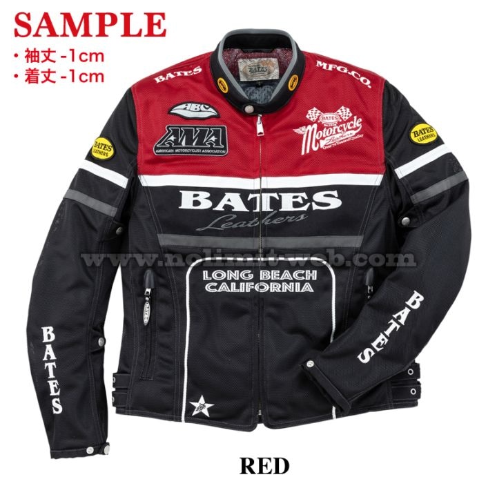 BATES バイクウェア ジャケット メッシュ レッド Lサイズ BATES バイクジャケット(革以外)