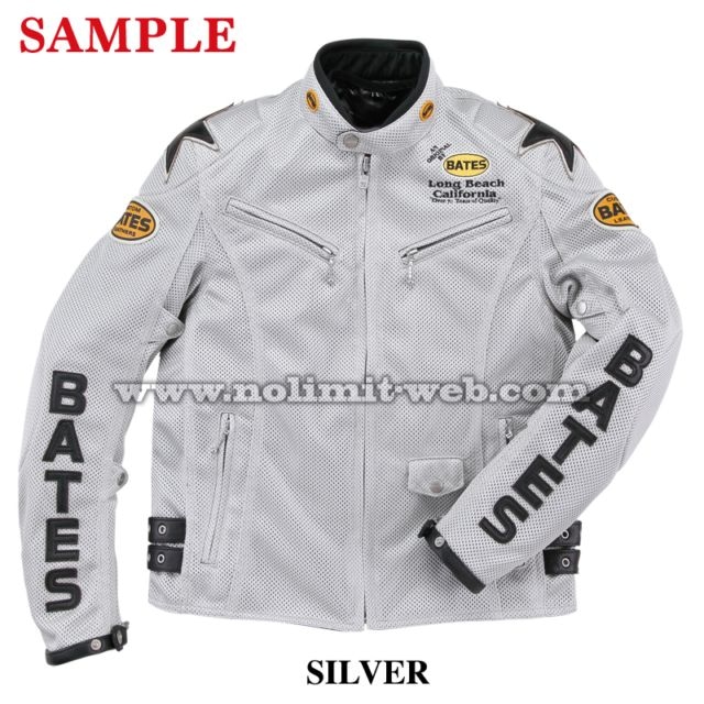 BATES バイク ジャケット Ｌ メッシュ ライダース シルバー × ホワイト BJ-M2414V 期間限定40%OFF ベイツ メッシュジャケット | BATES バイク