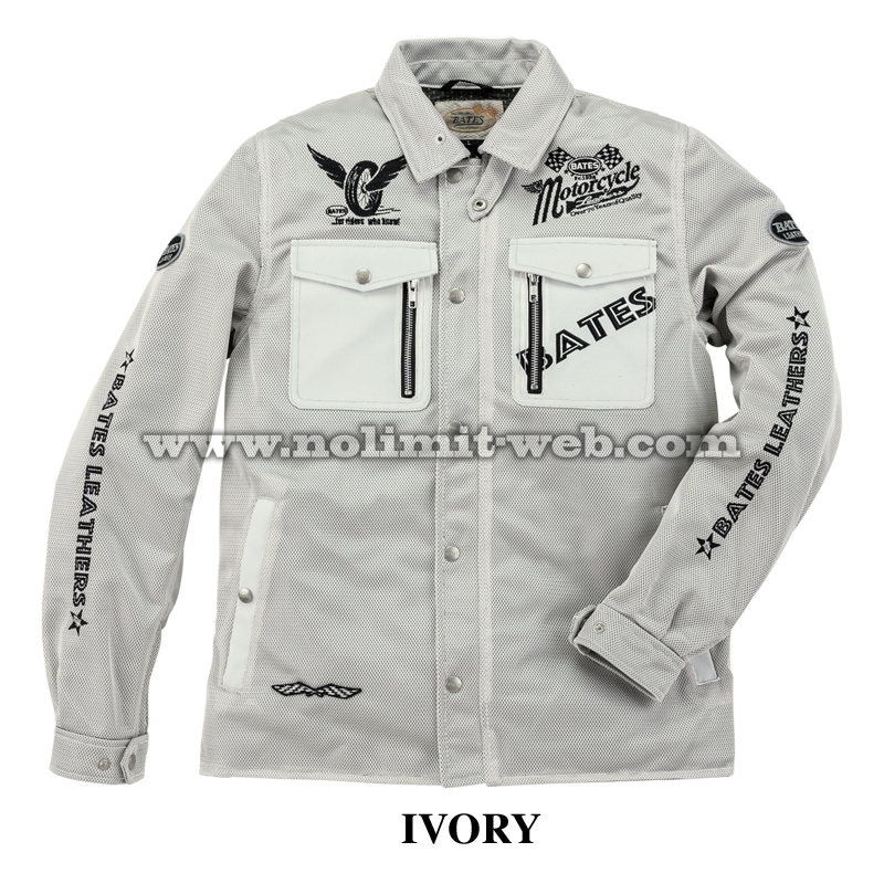 BATES メッシュジャケット ホワイト XXL BATES ベイツ メッシュジャケット BJCT-021 ライトメッシュ