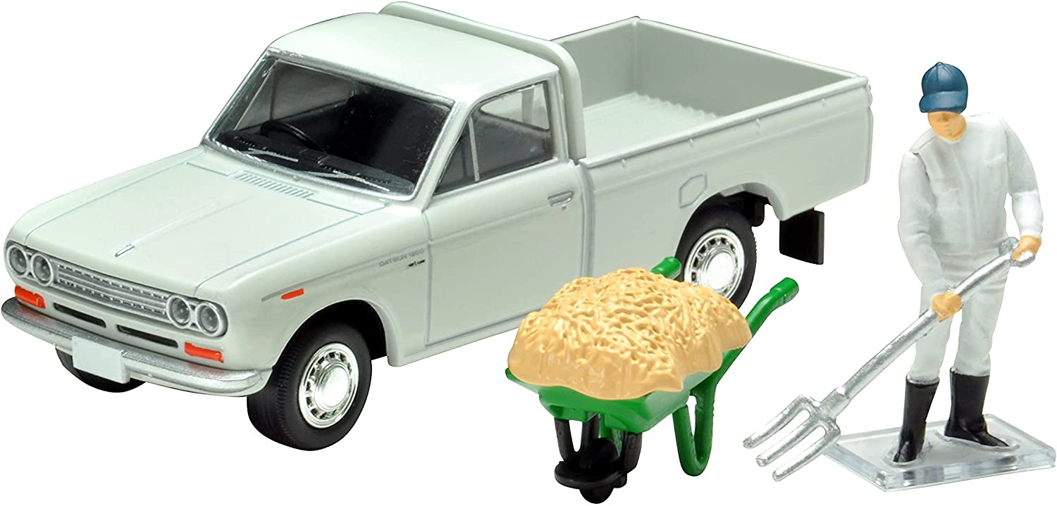 1/64 LV-195c ダットサン トラック 1300 デラックス 白 フィギュア付き