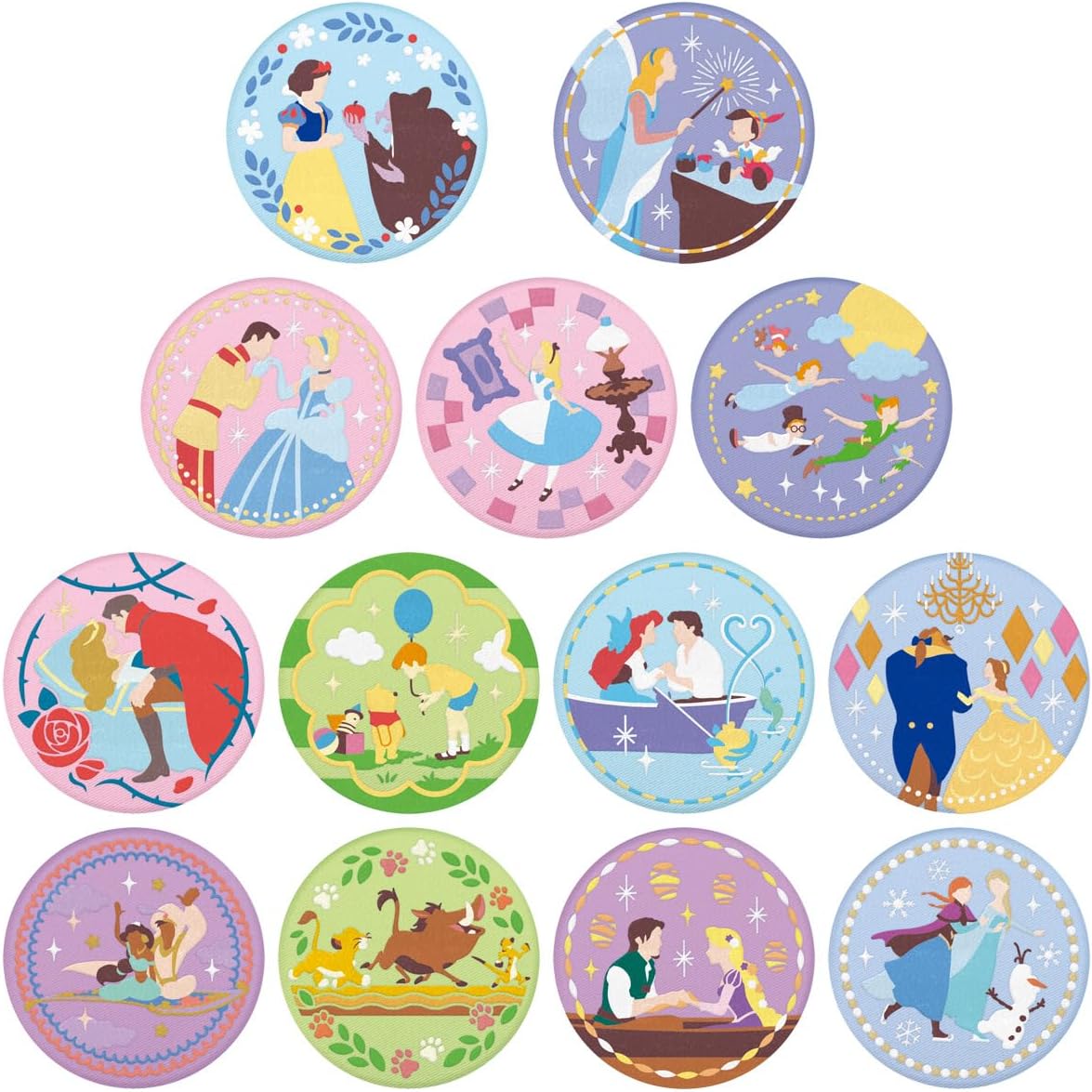 再販】【BOX】Disney Characters 刺しゅう缶バッジビスケット 12個入り