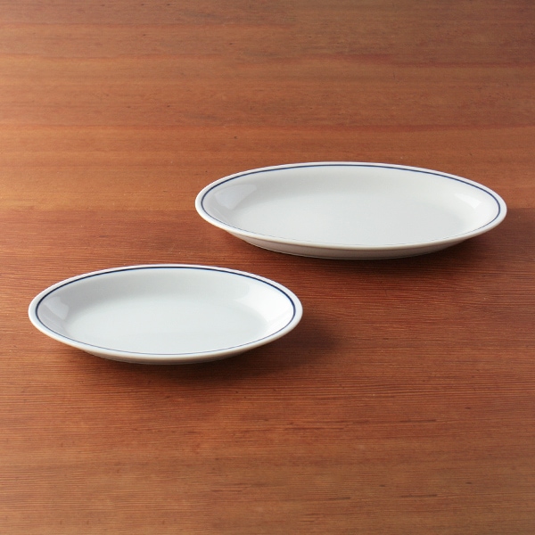 ローマブルーライン オーバルプレート