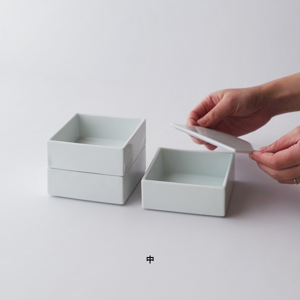 堀江陶器 白磁のお重 三段 | B・B・B POTTERS ONLINE STORE