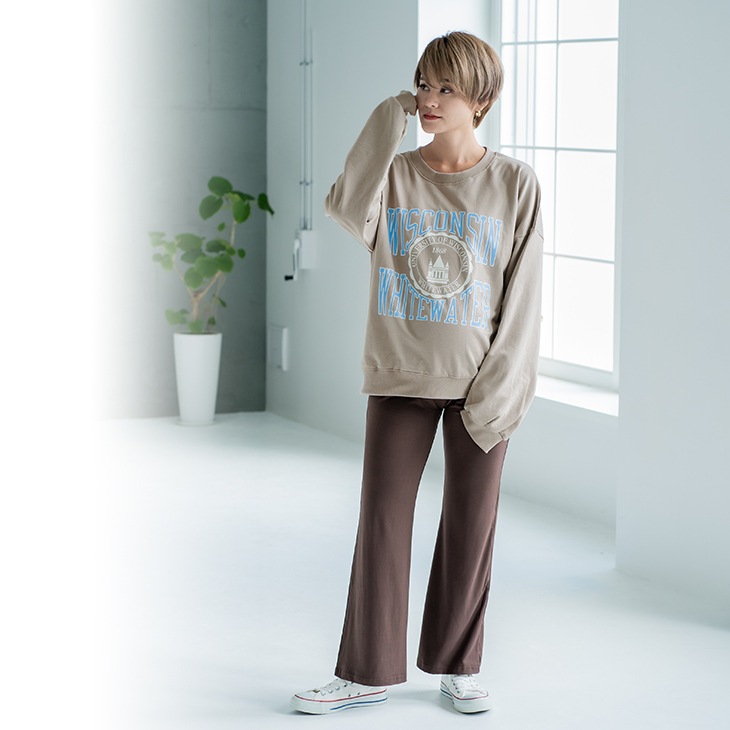 【OUTLET SALE】カレッジロゴトレーナー【マタニティ服】21d12