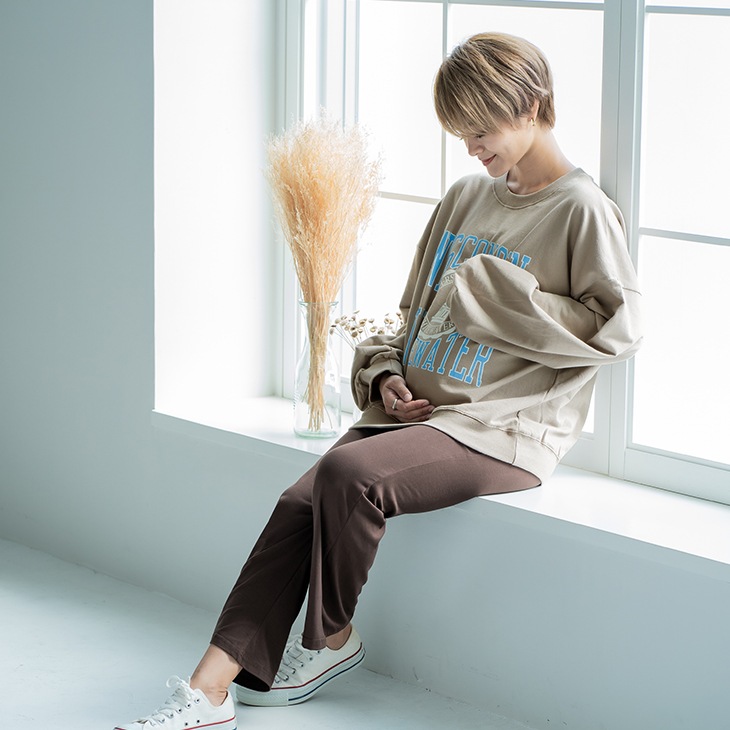 【OUTLET SALE】カレッジロゴトレーナー【マタニティ服】21d12