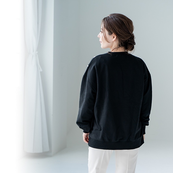 【OUTLET SALE 50%OFF!!】ステッチライントレーナー【マタニティ服】21d30