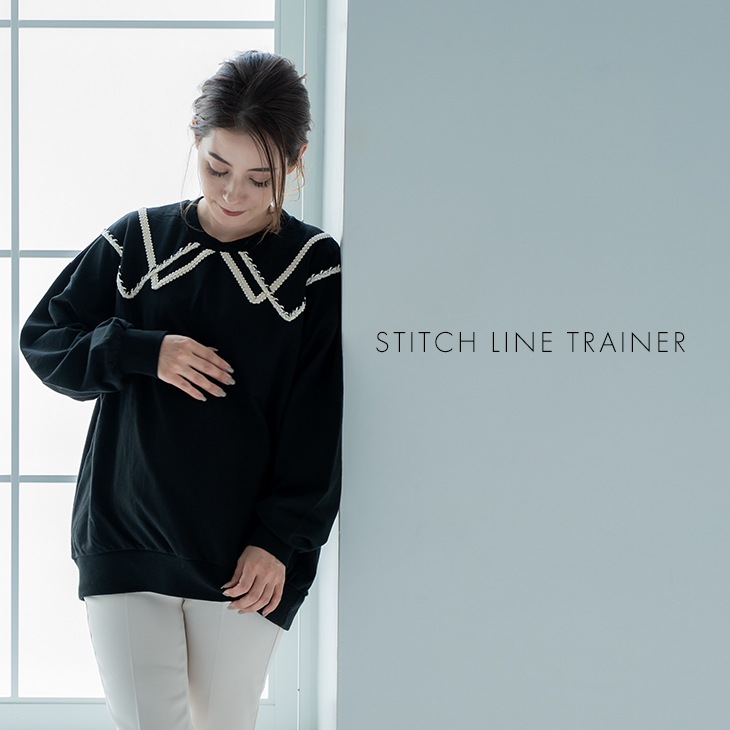 【OUTLET SALE 50%OFF!!】ステッチライントレーナー【マタニティ服】21d30
