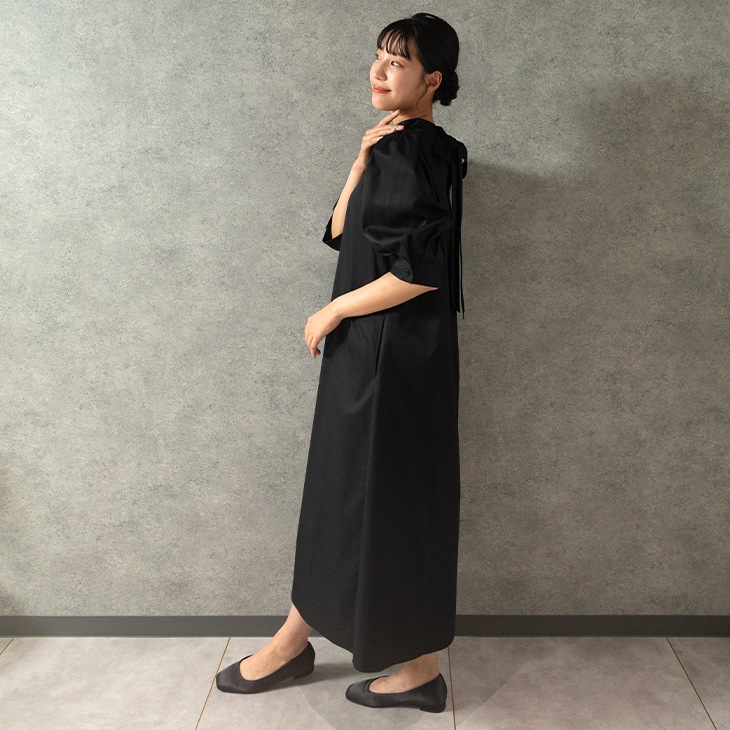 バックボウタイワンピース【マタニティ服/授乳服】ks23ss05 バックボウタイワンピース【マタニティ服/授乳服】ks23ss05