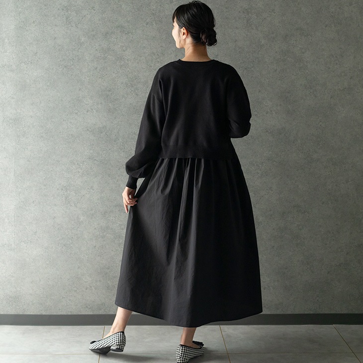 授乳ニットセットワンピース【マタニティ服／授乳服】ks23ss06