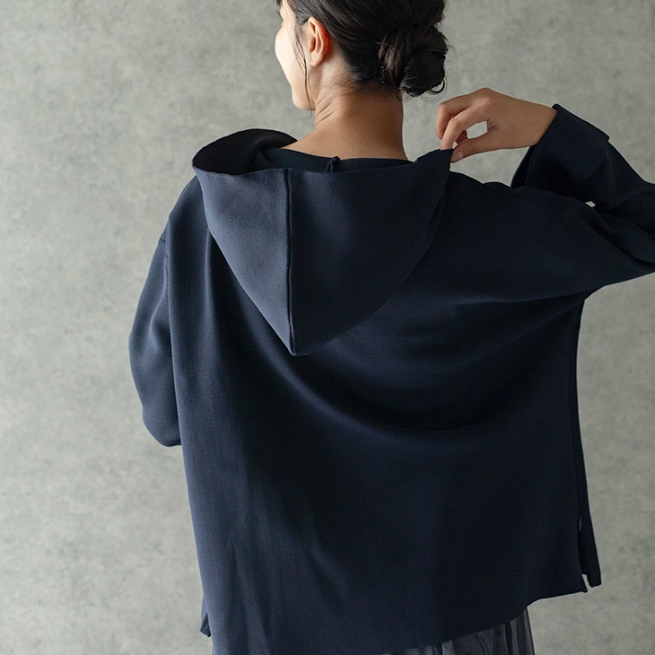 【OUTLET SALE】授乳スキッパーニットフーディー【マタニティ服／授乳服】ks23ss07