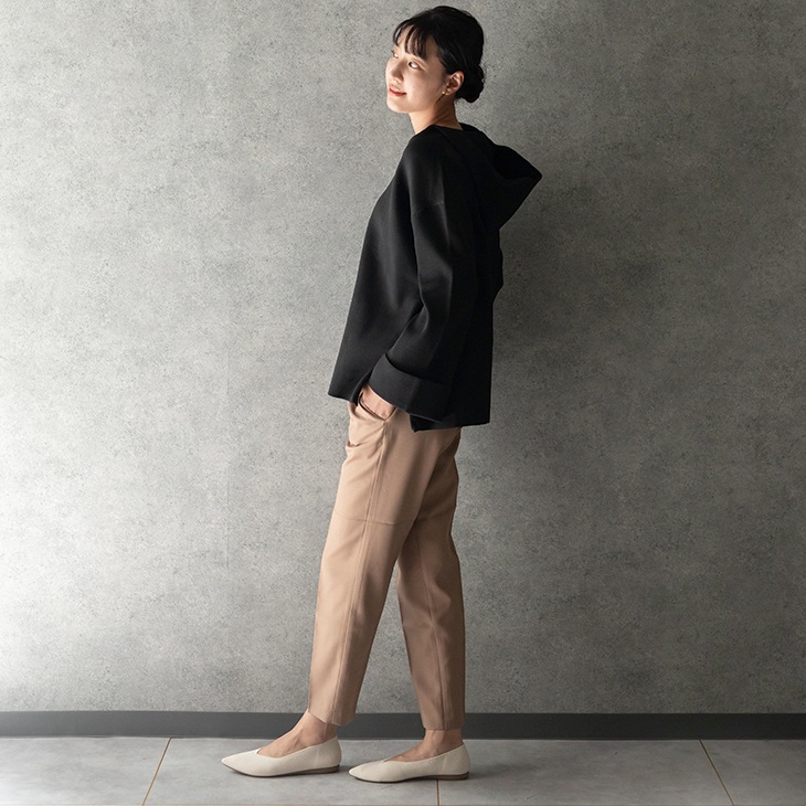 【OUTLET SALE】授乳スキッパーニットフーディー【マタニティ服／授乳服】ks23ss07