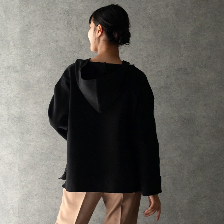 【OUTLET SALE】授乳スキッパーニットフーディー【マタニティ服／授乳服】ks23ss07