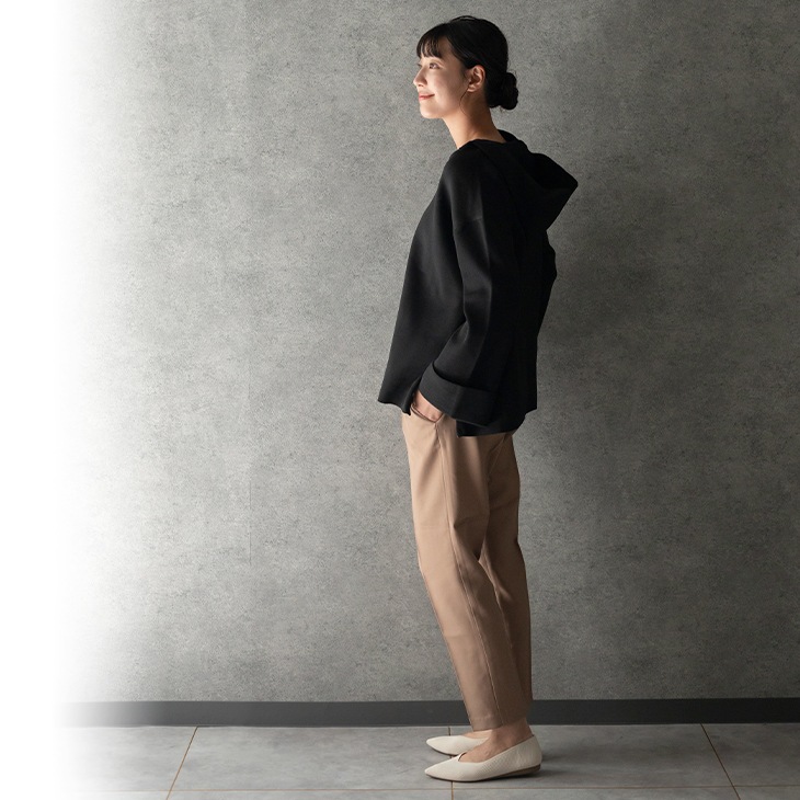 【OUTLET SALE】授乳スキッパーニットフーディー【マタニティ服／授乳服】ks23ss07