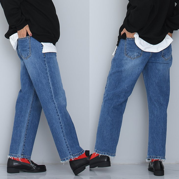 コットンビンテージ風デニム【マタニティ服】19d04