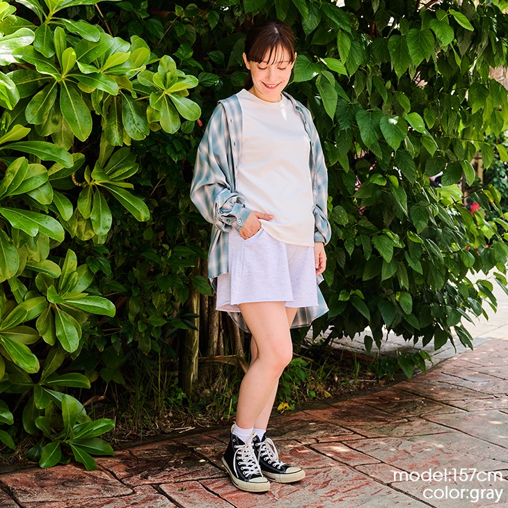 【ネコポス可】リラックススウェットショートパンツ【マタニティ服／産前産後】fc24ss-spt01
