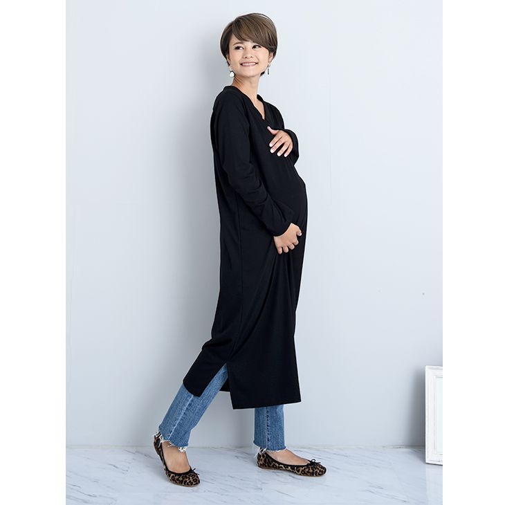 ウォッシュストレートデニム【マタニティ服】81m40
